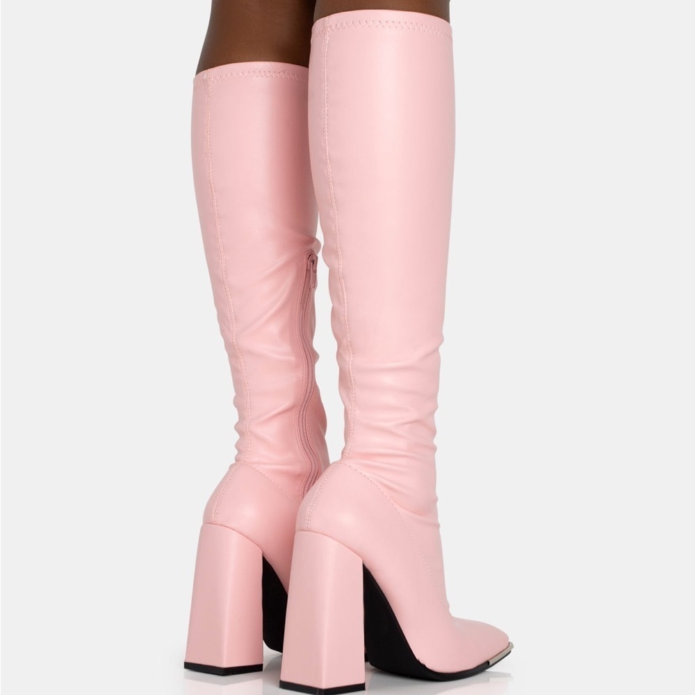 Public Desire Pink Heeled Boots - Picture 3 of 11